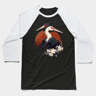 Japanese Crane Tsuru Baseball T-Shirt